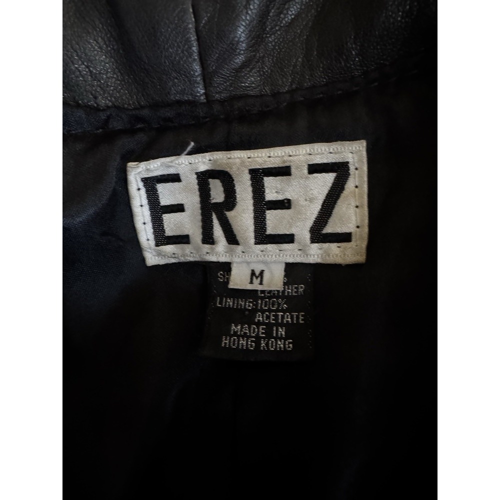 Vtg 80's Erez Flaming Irises Leather Jacket M Moto Snakeskin Trim Colorful Art - Picture 4 of 16